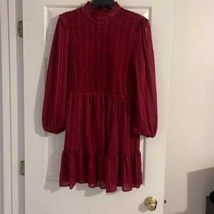 Red long sleeve dress